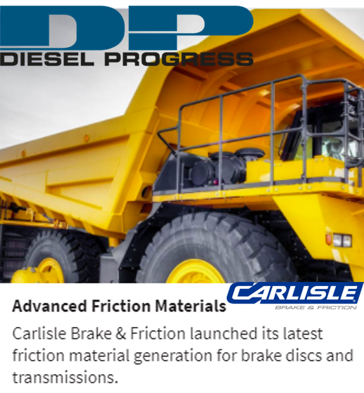 Carlisle Releases New Generation Friction Materials